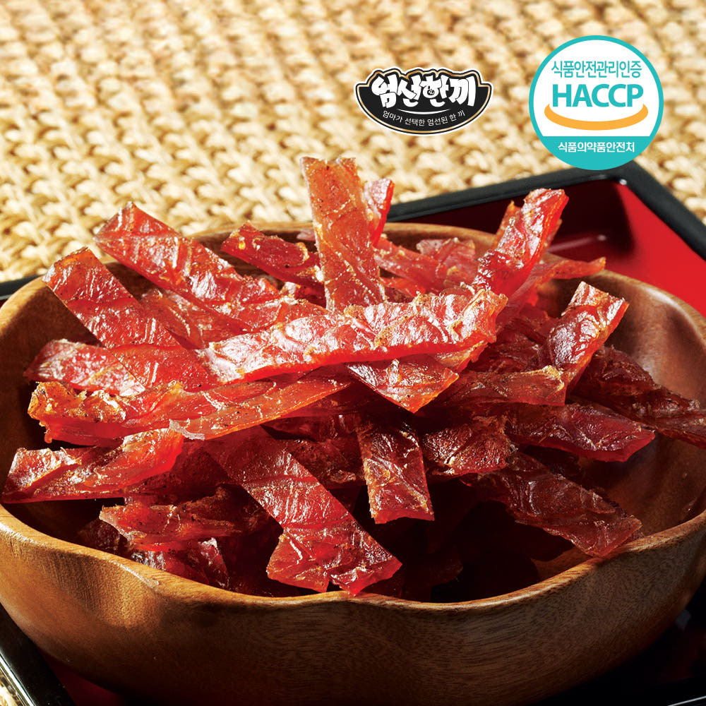 [엄선한끼] 100% 한돈 훈제 전통 수제육포 기본맛 100g