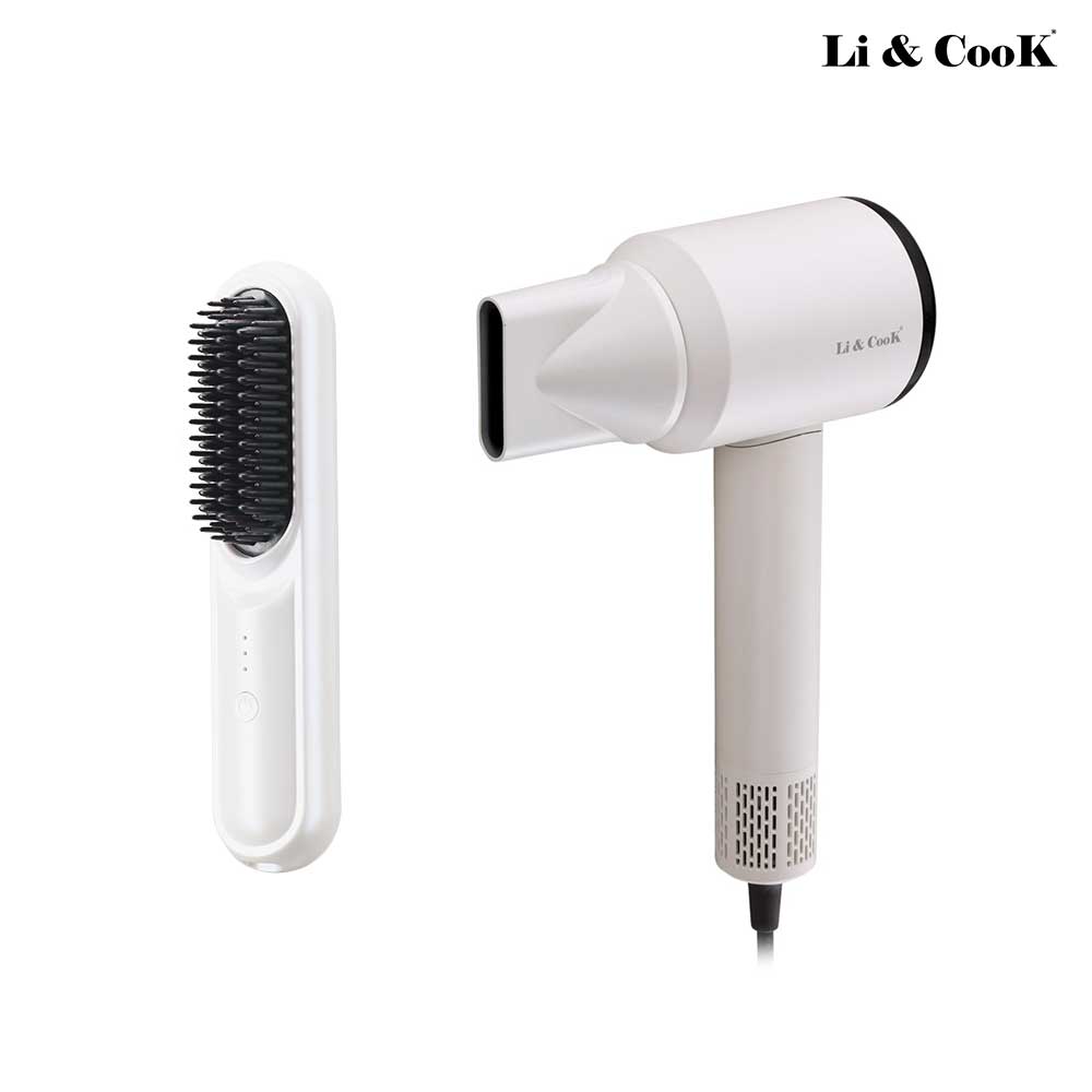 [리앤쿡] 퀵 스타일링 아이론 브러쉬+스트롱 BLDC 1600W 저소음 헤어드라이기 APPY-CB798H / LNKD-9960W