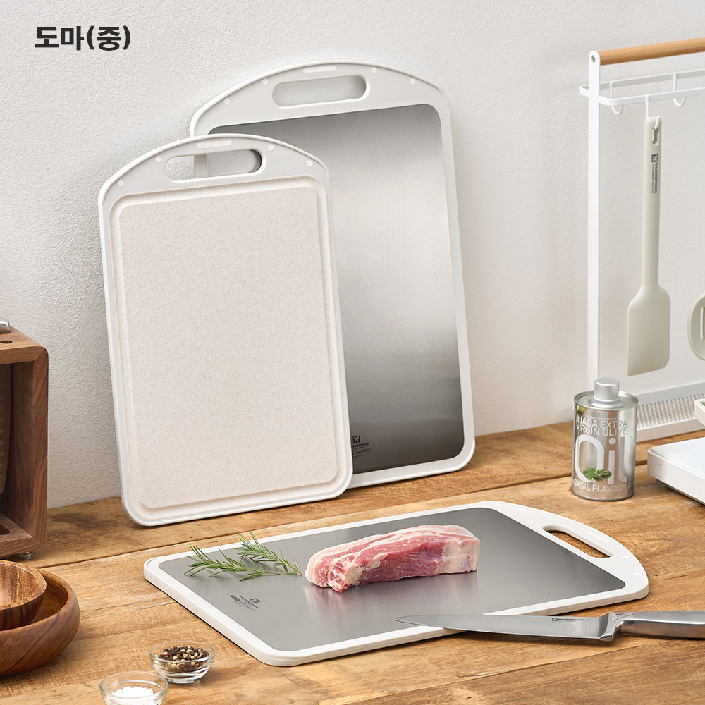 [바겐슈타이거] 스틸라이너 양면 도마 (중)