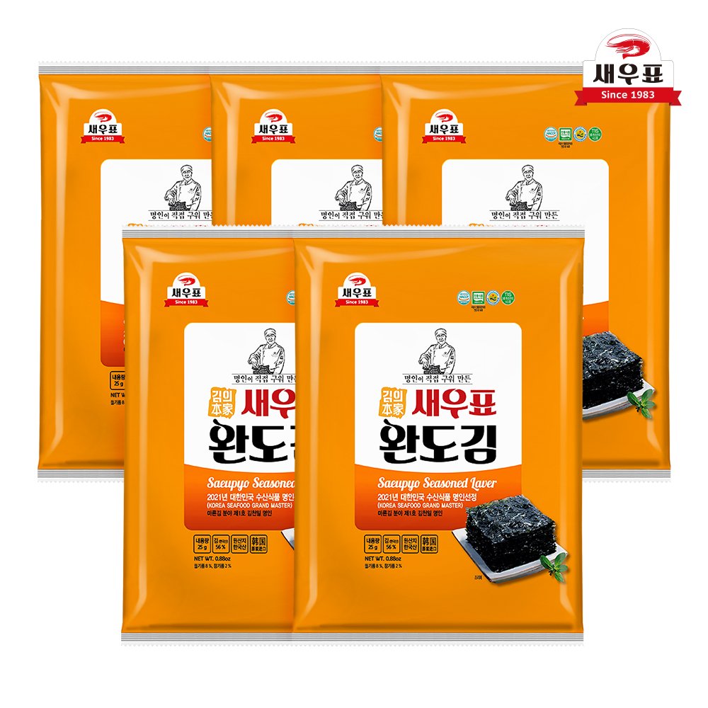 새우표 완도 오리지널 전장김 25g x 5봉