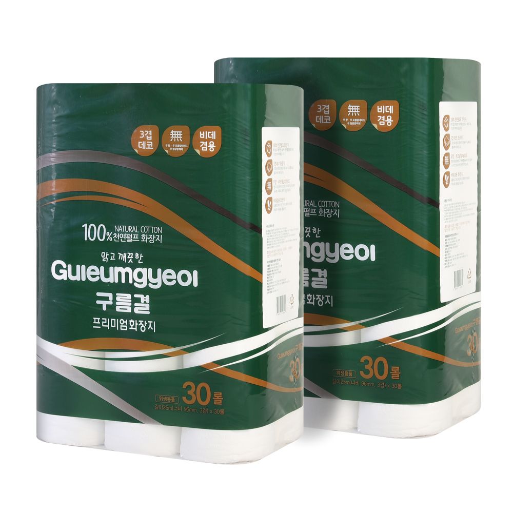 [구름결] 프리미엄 화장지 25m 30롤 x 2팩
