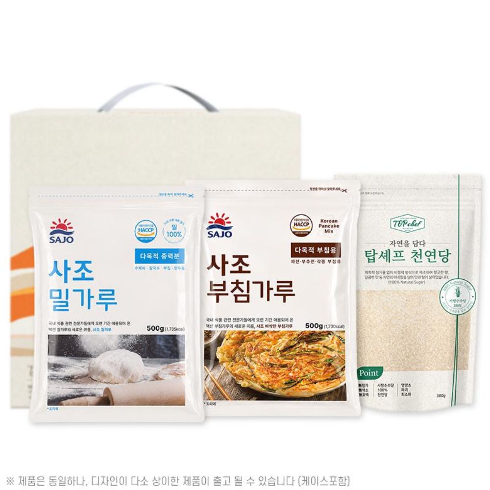 사조밀가루500g 부침가루500g 탑셰프천연당380리필(3종)