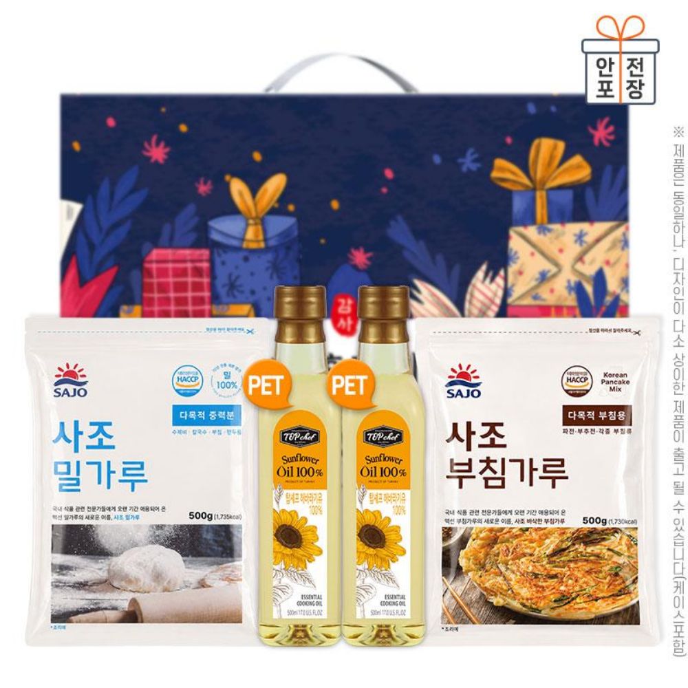 탑셰프페트해바라기유2P 사조밀가루500g 부침가루500g(4종)