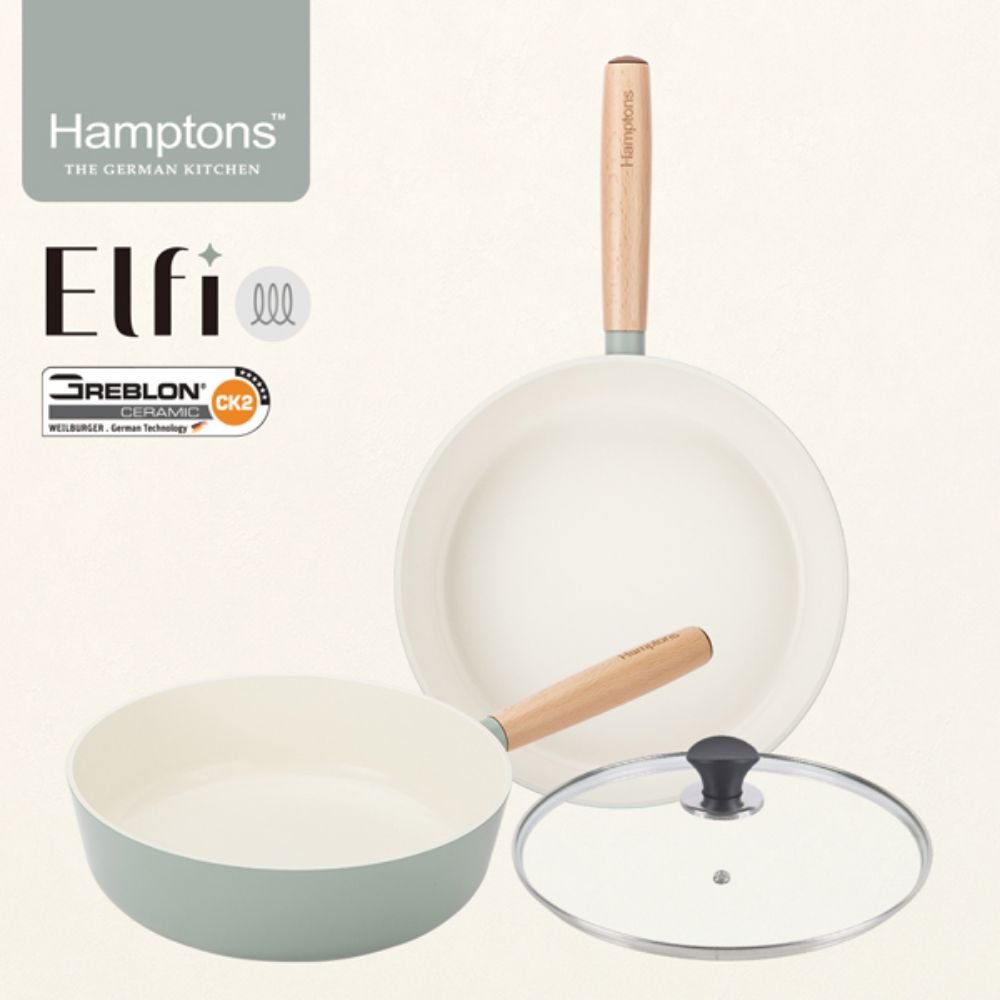 [Hamptons] 햄튼 엘피 세라믹 IH 프라이팬 26F+26W+26G 2종 세트(3P)-F