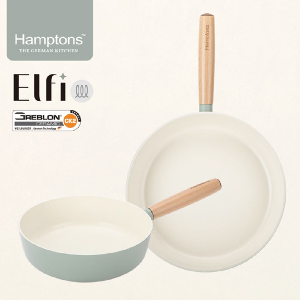 [Hamptons] 햄튼 엘피 세라믹 IH 프라이팬 28F+24W 2종 세트-G