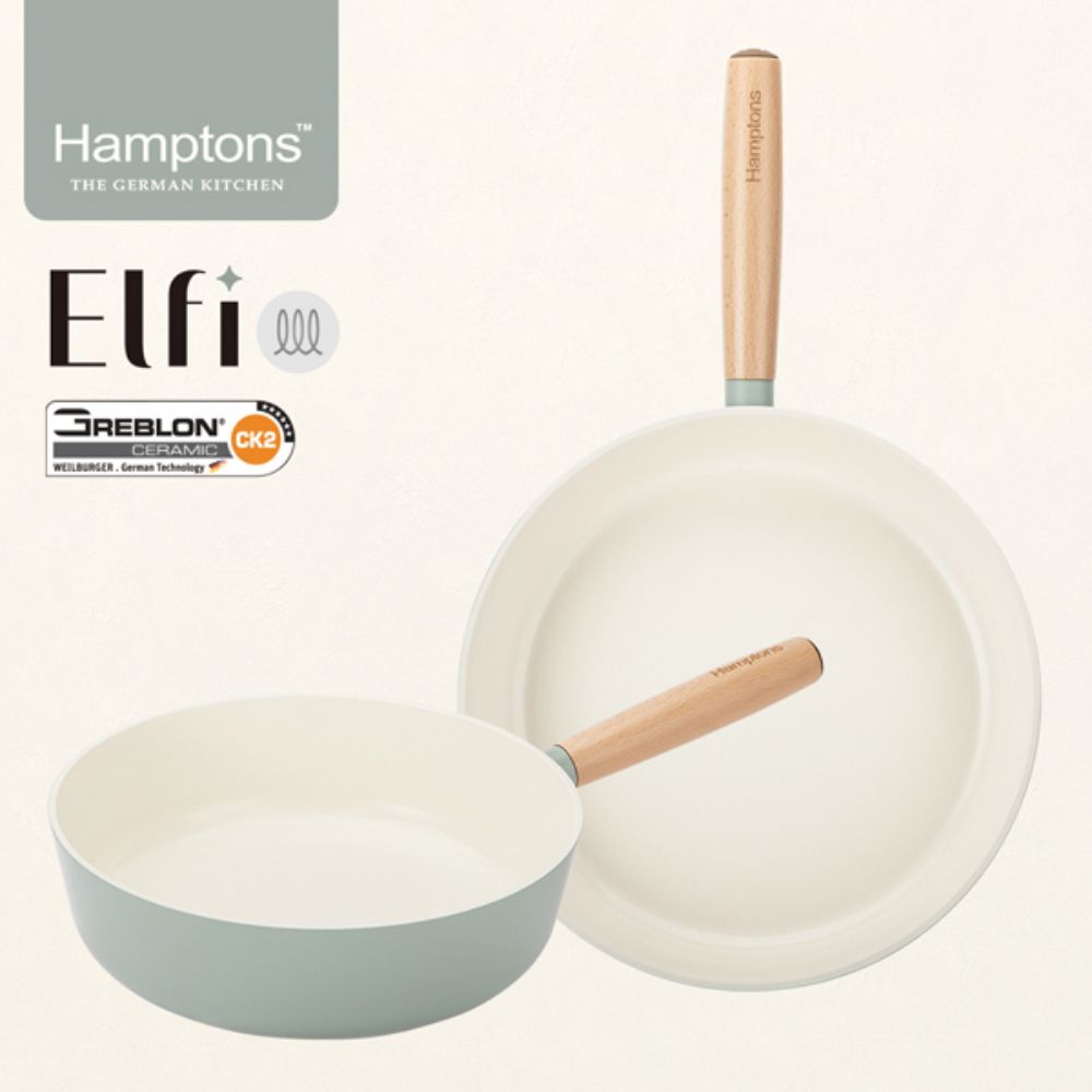 [Hamptons] 햄튼 엘피 세라믹 IH 프라이팬 28F+26W 2종 세트-I