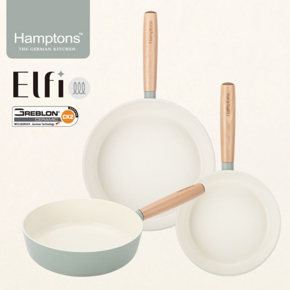 [Hamptons] 햄튼 엘피 세라믹 IH 프라이팬 20F+26F+24W 3종 세트-B
