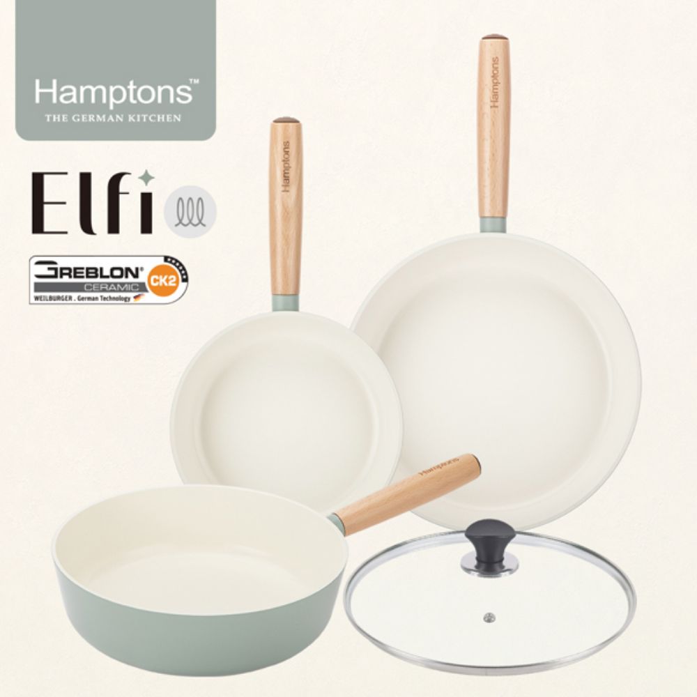 [Hamptons] 햄튼 엘피 세라믹 IH 프라이팬 20F+26F+26W+26G 3종 세트(4P)-E