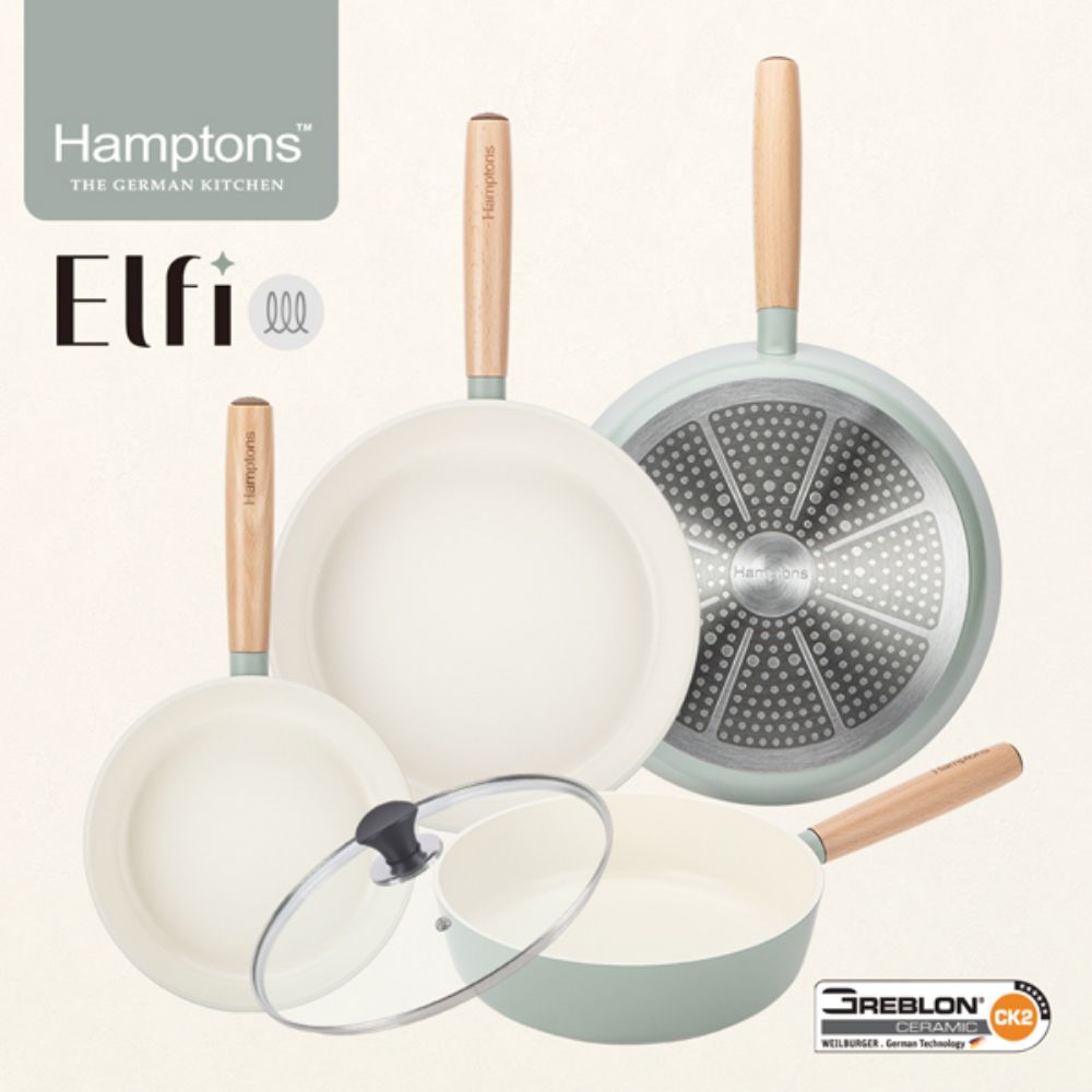 [Hamptons] 햄튼 엘피 세라믹 IH 프라이팬 20F+26F+28F+24W+24G 4종 세트(5P)-B