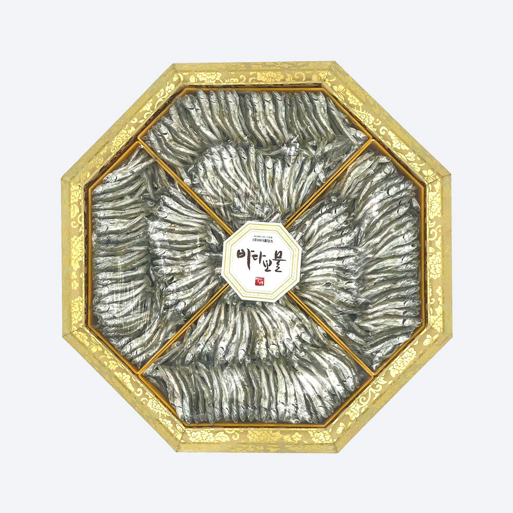[바다보물] 팔각지함 죽방멸치 1kg 선물세트 (보자기포장)