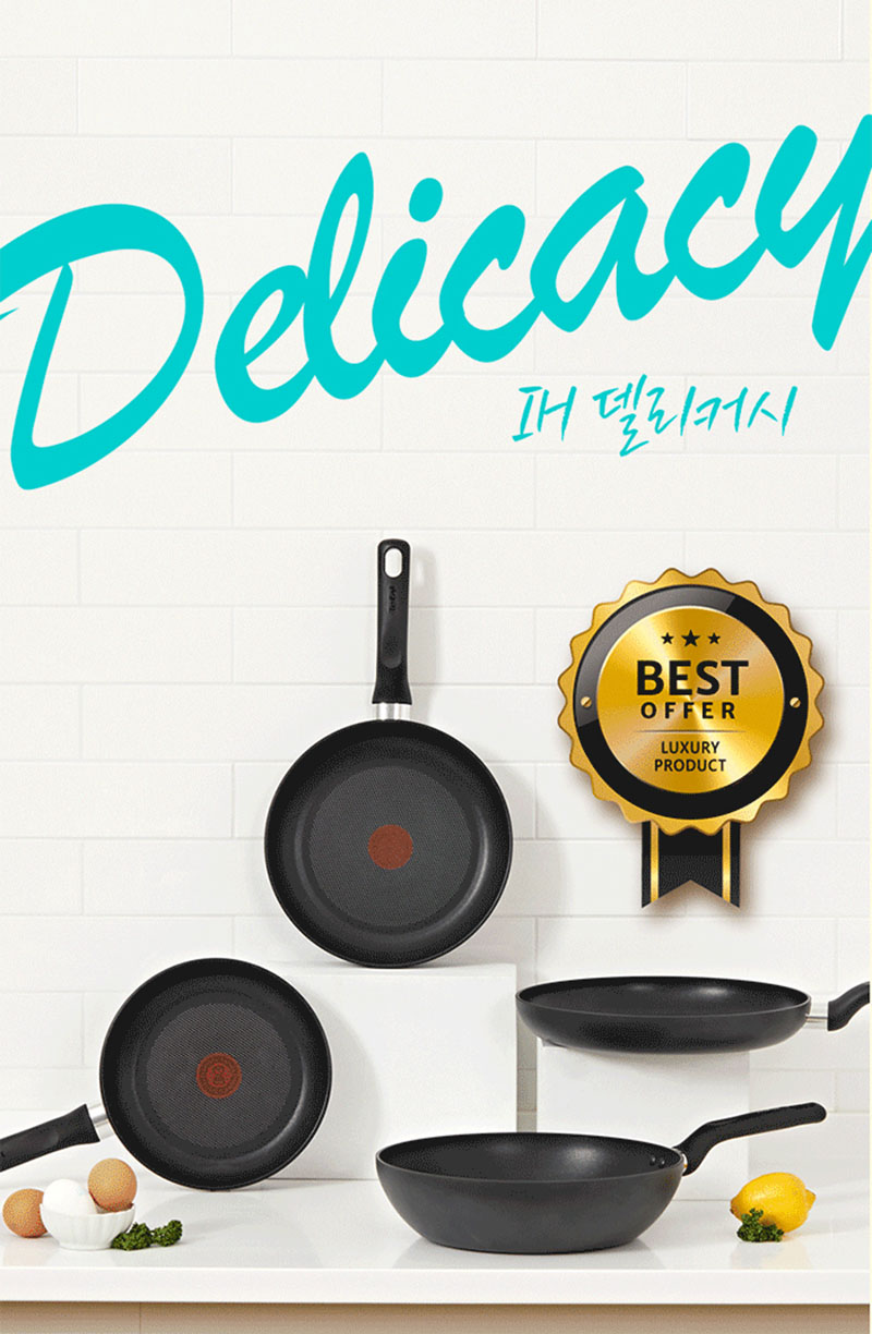 [테팔] 인덕션 델리커시 티타늄 프라이팬 22cm+24cm+28cm+[사은품] 죠르노펠리체 실리콘 멀티뚜껑S+에코백(장바구니) 상세 11