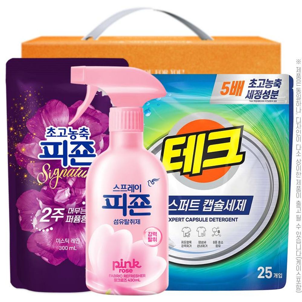 초고농축피죤300리필 스프레이피죤핑크로즈430ml 테크엑스퍼트캡슐세제(25캡슐)(3종)
