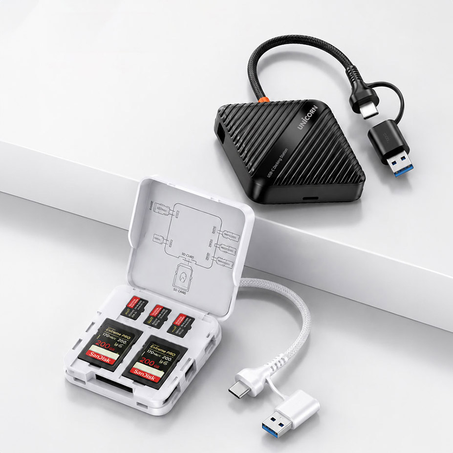 [유니콘] 6in1 C+A타입 USB3.2 Gen1 허브 멀티 카드리더기 XC-9000M