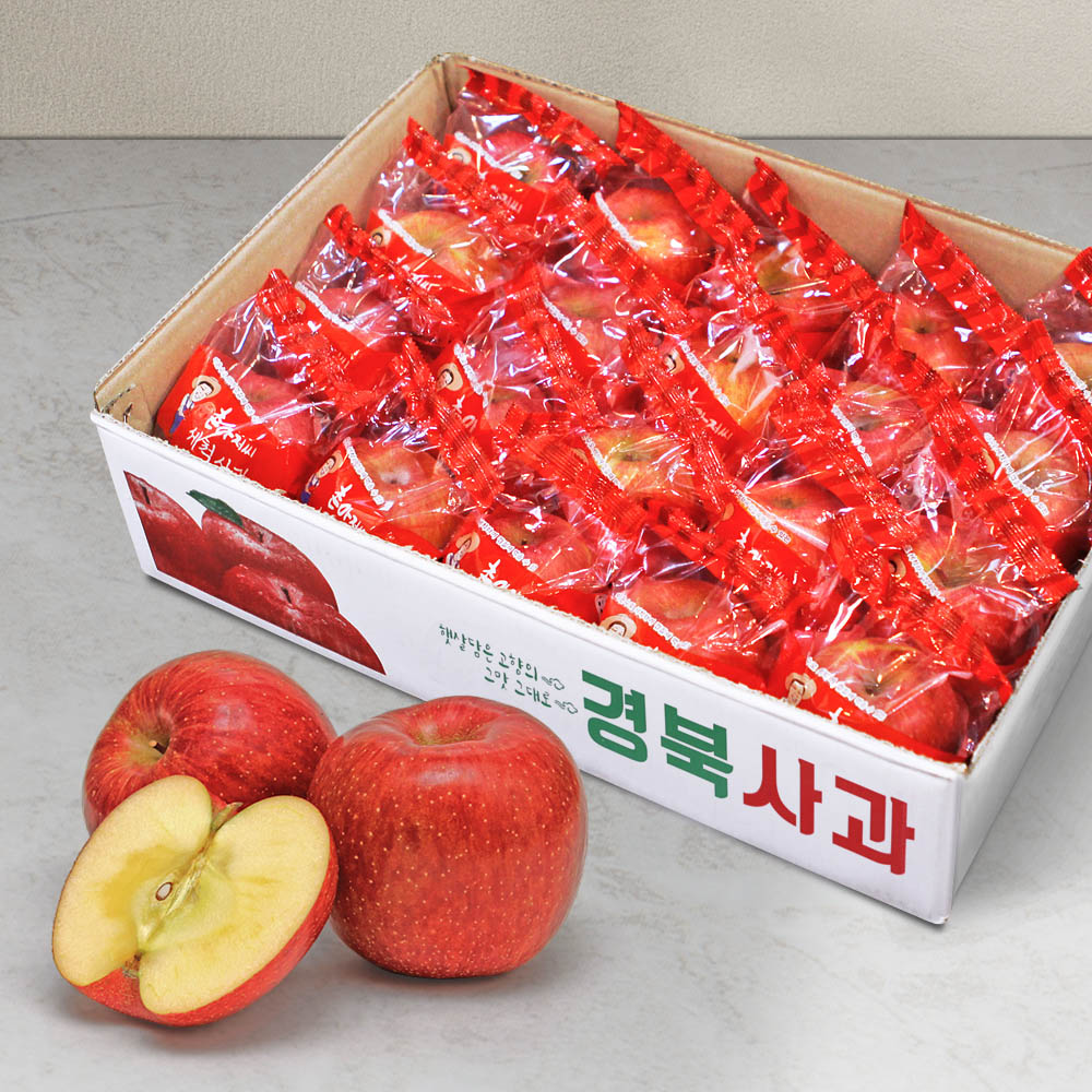 달옥농산 이온수로 세척한 사과 (봉지 개별포장) 4kg 소과(25~35과)
