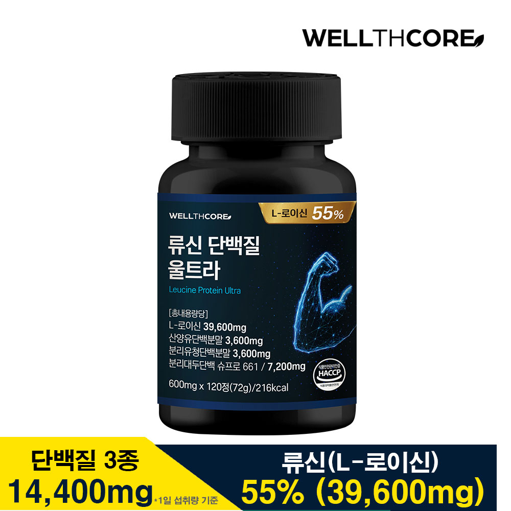 [웰스코어] 류신 단백질 울트라 120정