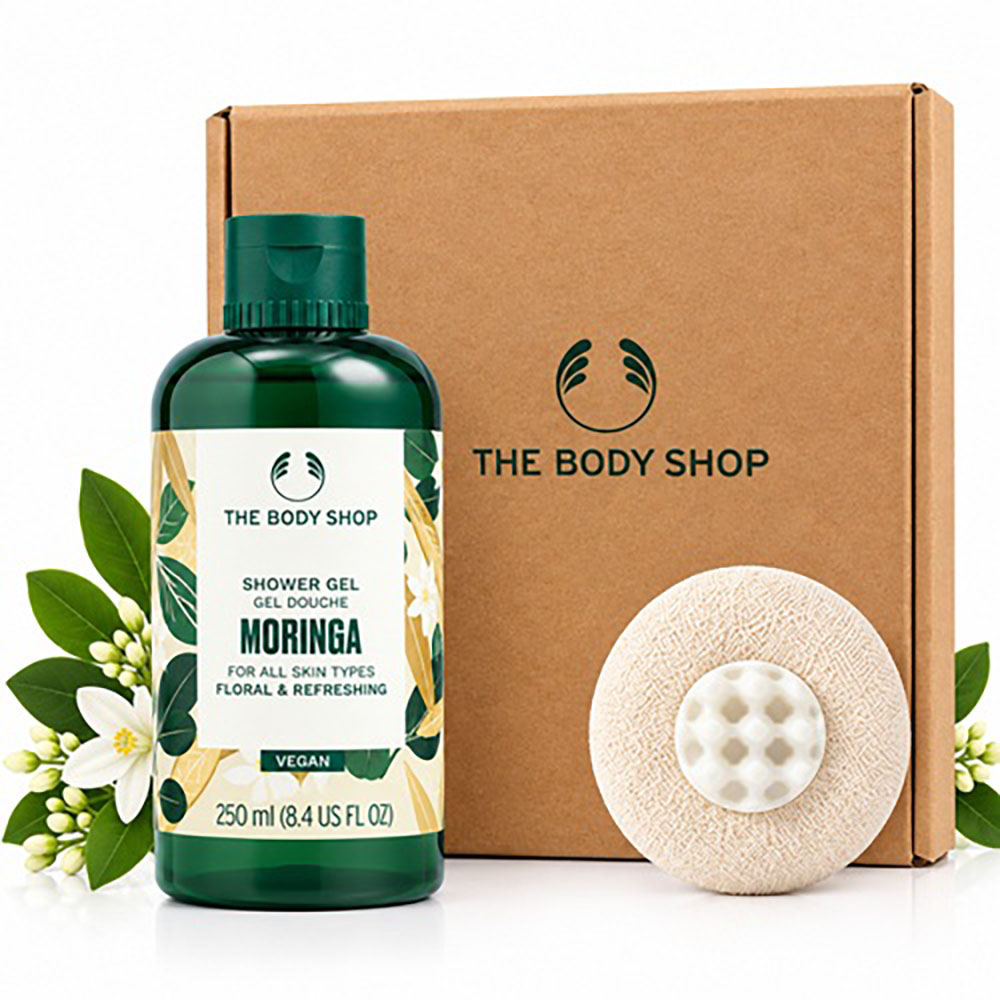 [더바디샵] 모링가 샤워젤 250ml 1p + [마리앤코] 핸드 샤워볼 1p(색상 랜덤) 세트 (쇼핑백 동봉)
