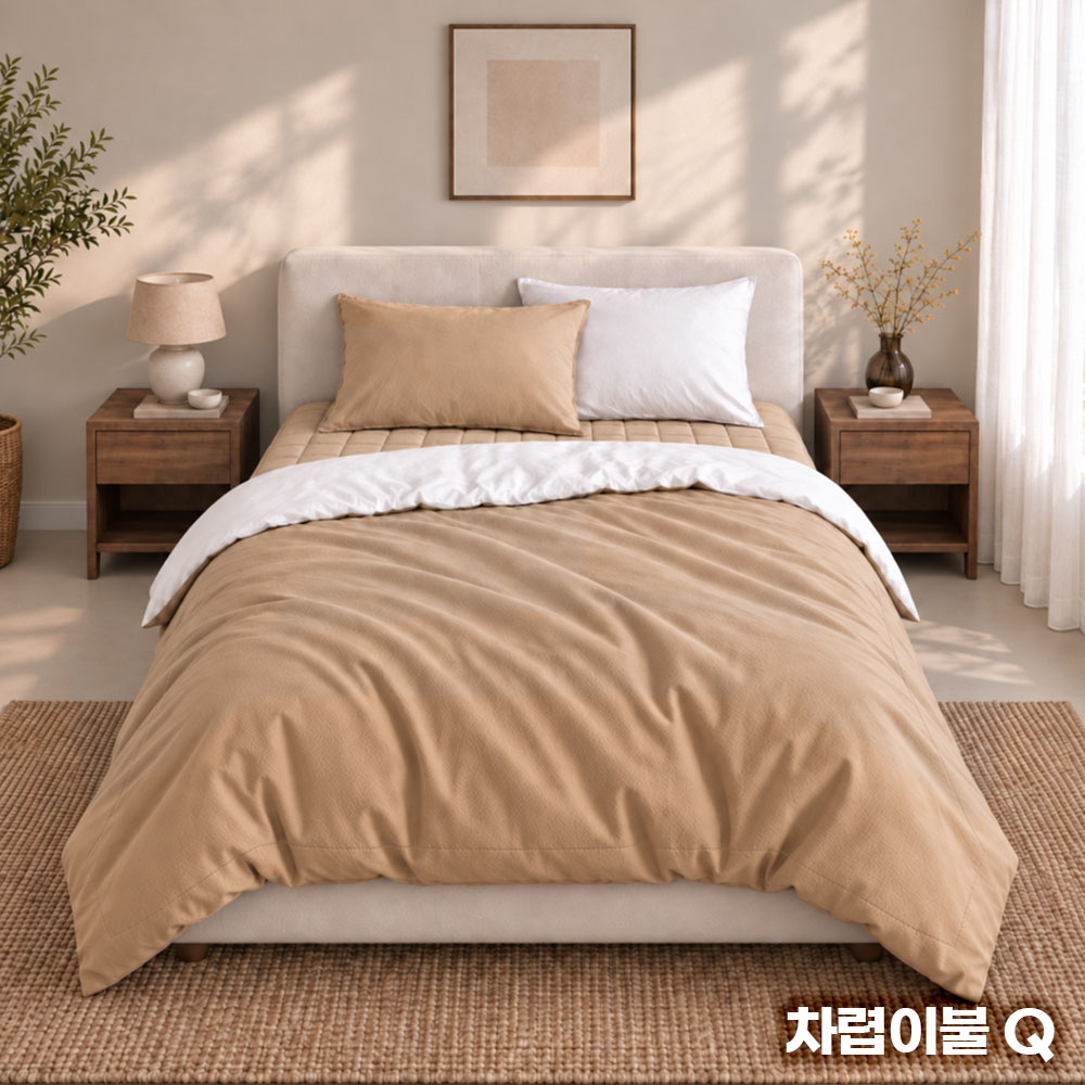 [리오타노 이태리] 솔레아 리버서블 저소음 사계절 차렵이불(Q)