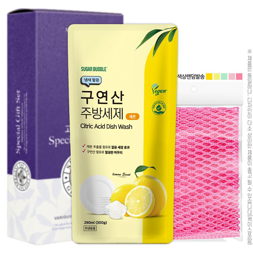 [슈가버블] 구연산주방세제300리필 망사수세미(2종)