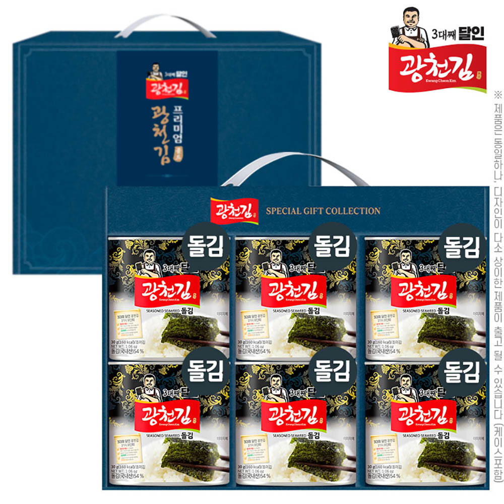 (3대째달인)광천김 돌캔김30g 6P(6종)