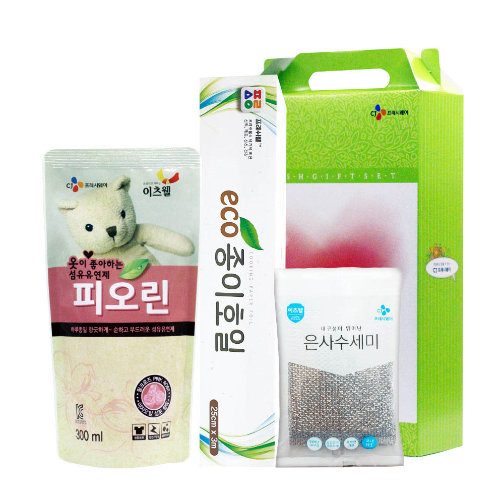 CJ피오린(리필),수세미,종이호일3종세트 02037
