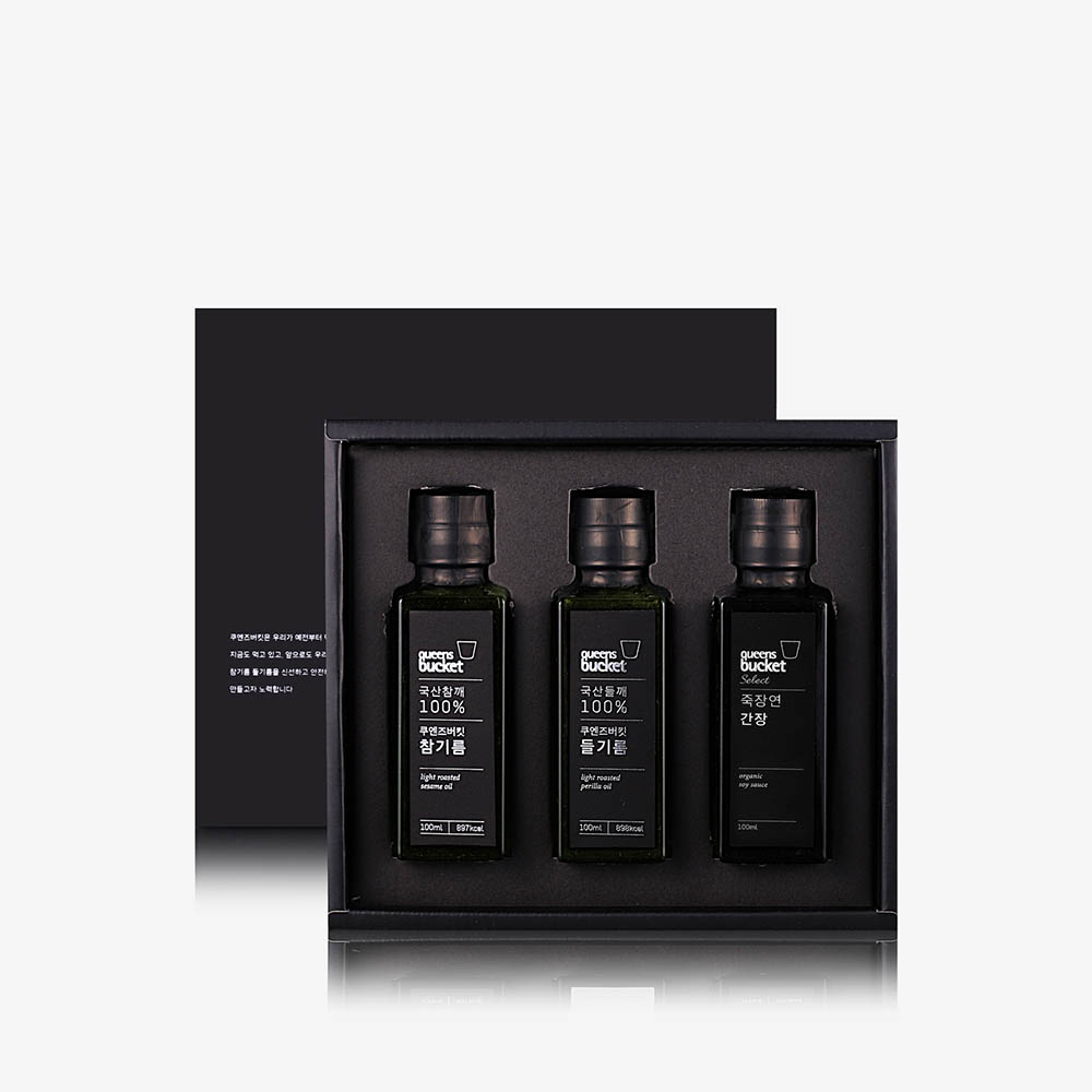 쿠엔즈버킷 저온압착 프리미엄 참.들.간장 100ml 세트