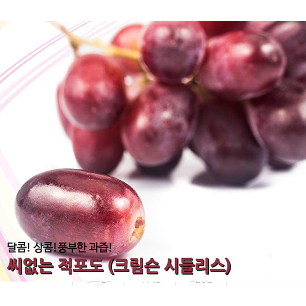 [수입과일] 탱글탱글 아삭아삭 씨없이 껍질째 먹는 크림슨(적포도) 5kg