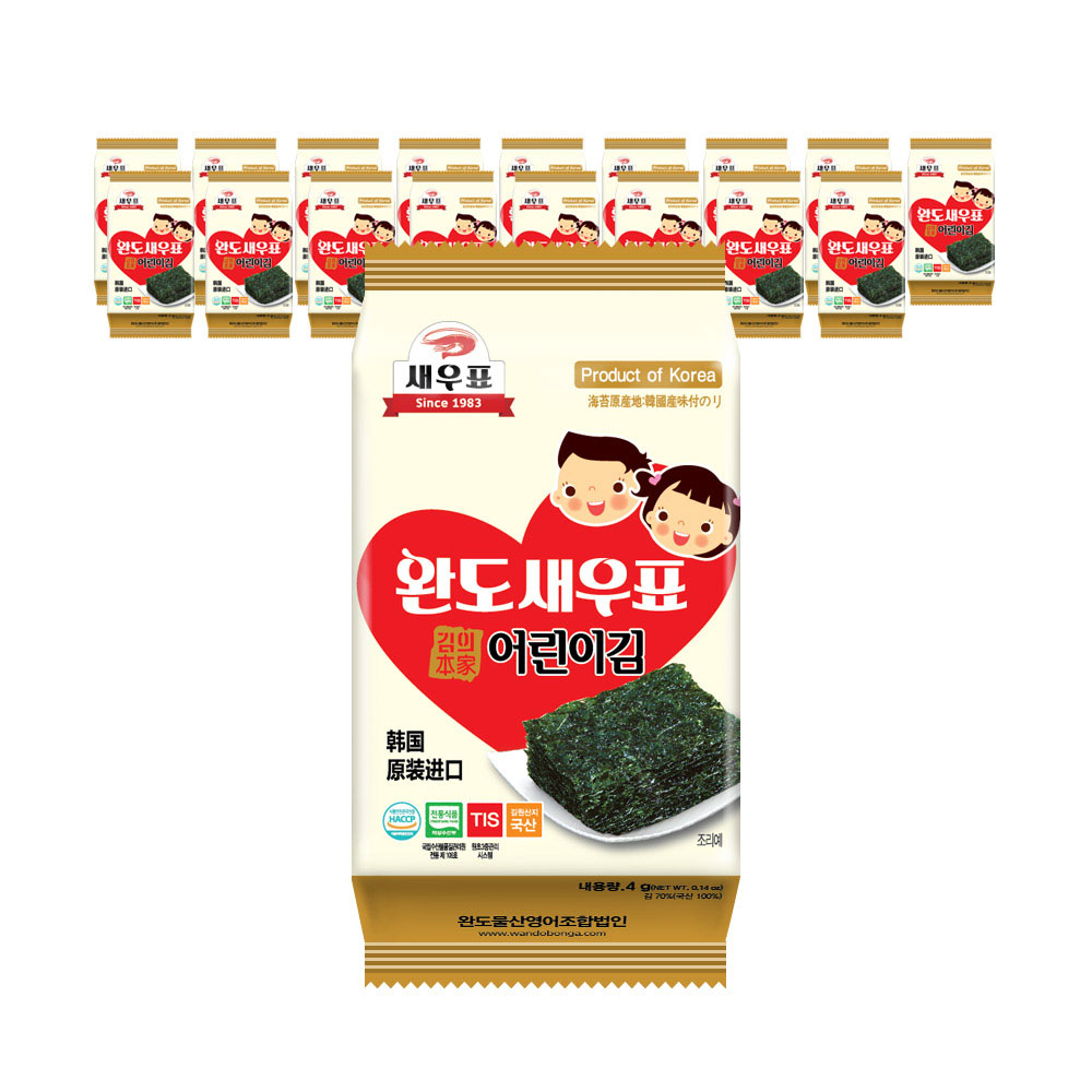 새우표 완도 저염 어린이 도시락김 4g x 18봉