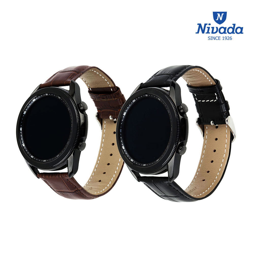 니바다 NVD 6004 퀵릴리즈 갤럭시워치 스트랩 가죽밴드 22mm(외경 45/46mm 호환가능) 2종 중 택1