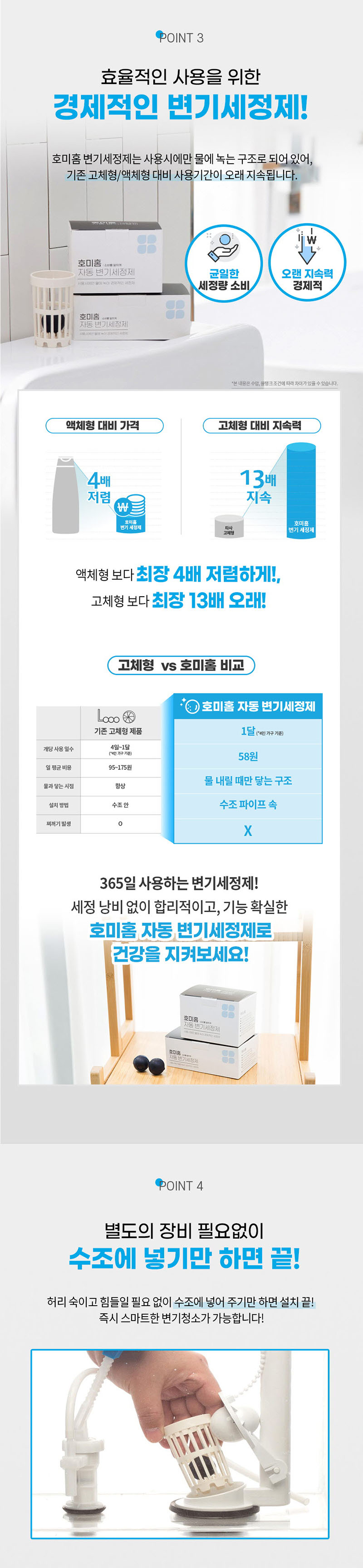 호미홈 변기세정제 본품(배수망+세정알 2개) 상세 5