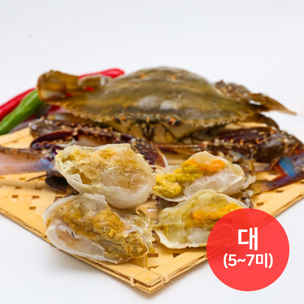 해담 국내산 제철 급속냉동 활 숫꽃게 대5~7미(2kg)