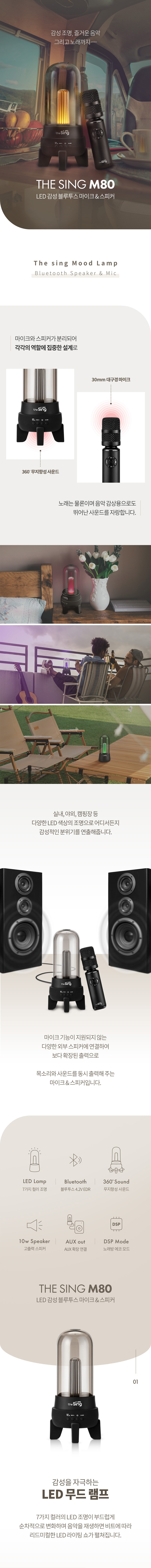 더씽 LED 블루투스 마이크 스피커 M80 상세 1