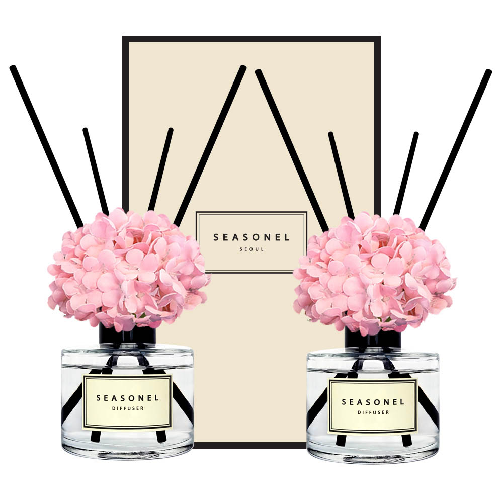 시즈넬 플라워 디퓨저 120ml 더블 선물세트 미니수국_핑크