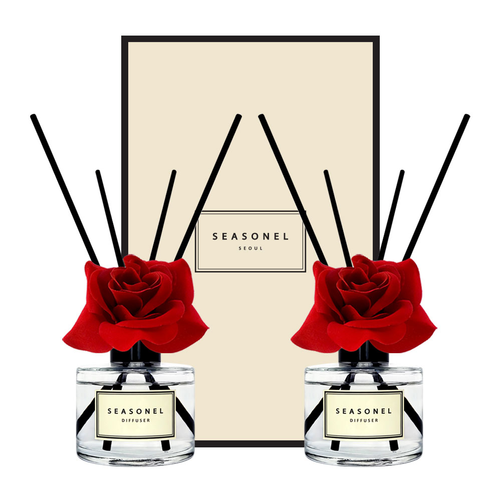 시즈넬 플라워 디퓨저 120ml 더블 선물세트 레드로즈
