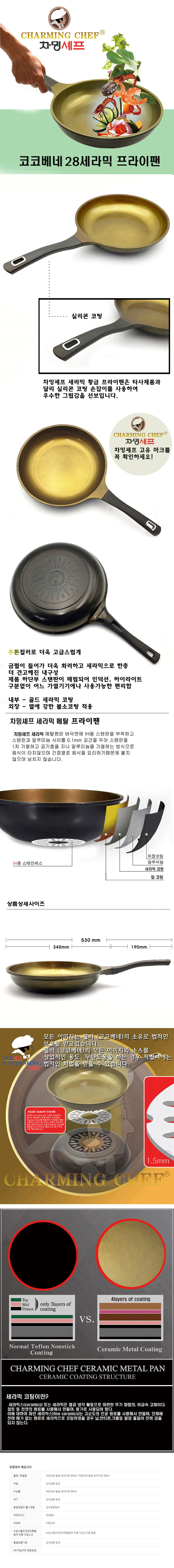 차밍셰프 황금후라이팬 28cm 상세 1