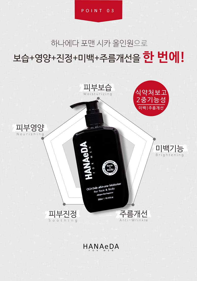 하나에다 포맨 시카 데일리 올인원 모이스처라이저 300ml 상세 6