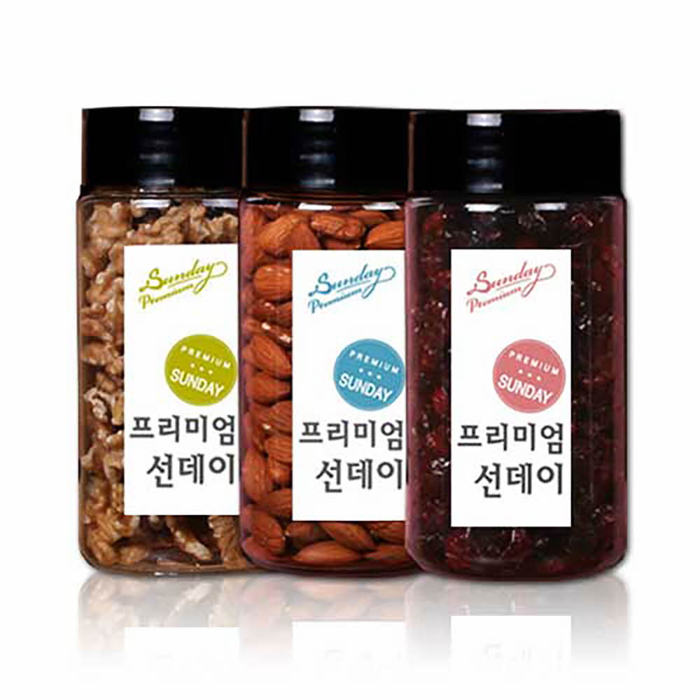 선데이견과 호두130g+아몬드240g+크렌베리220g(벌크포장)