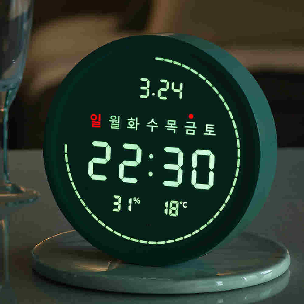 플라이토 와이파이 필링 원형 인테리어 LED 탁상 벽시계 18cm