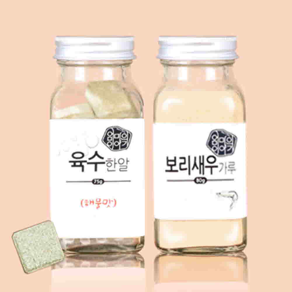 미담 엄마의 이야기 육수한알 해물육수3g 25알 1병+보리새우가루80g 1병