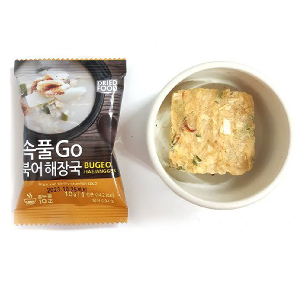 TE즉석국 10초완성 동결건조 북어해장국(10g) 캠핑.여행.낚시.1인가정(5P)