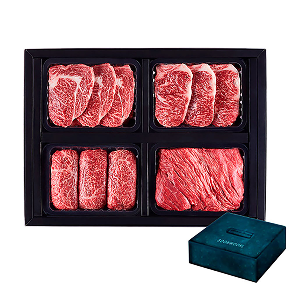 무항생제인증 1+등급 프리미엄 한우 구이혼합선물세트 특선 1.6kg (냉장)