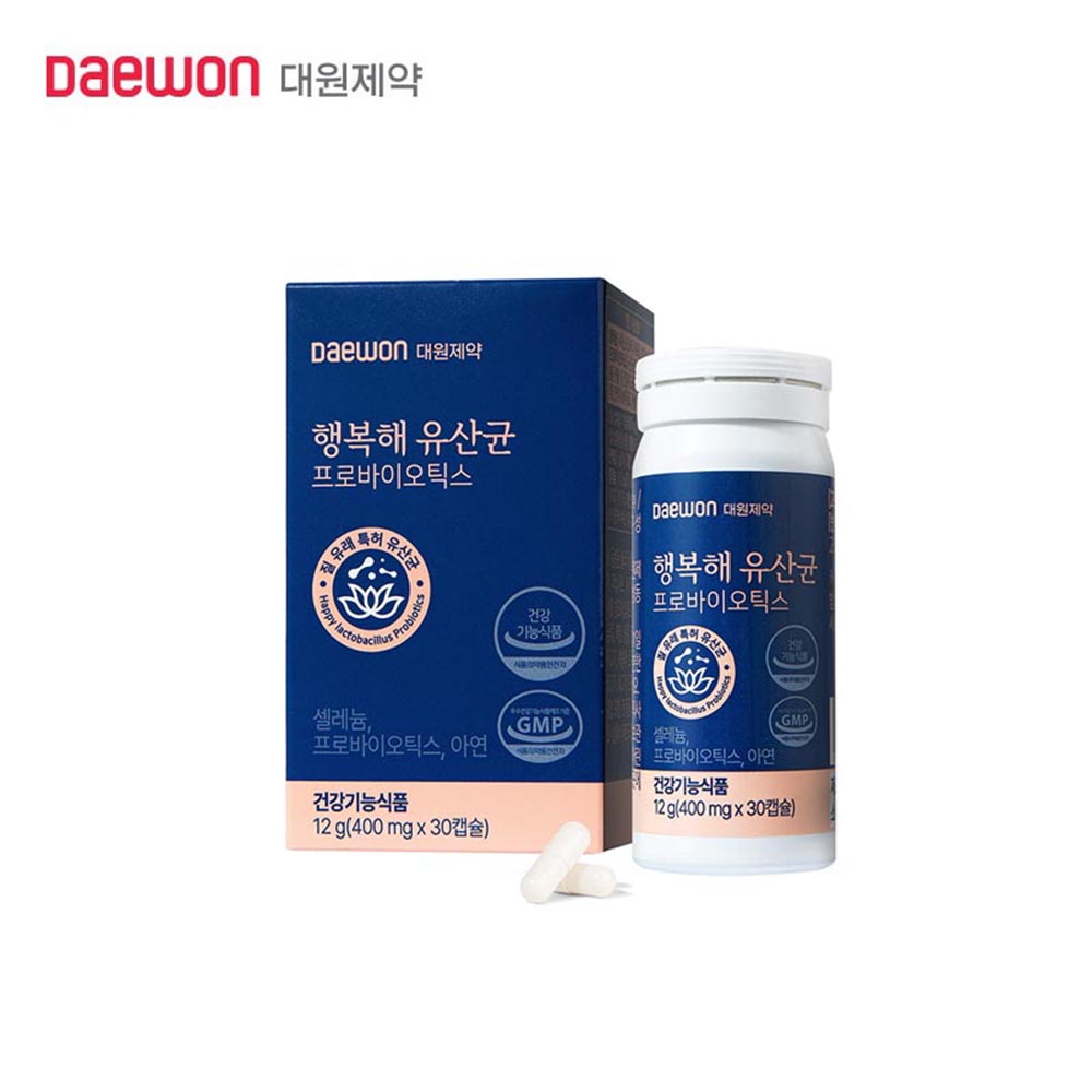 대원제약 행복해 유산균 프로바이오틱스 400mg*30캡슐 (질 유래 특허)