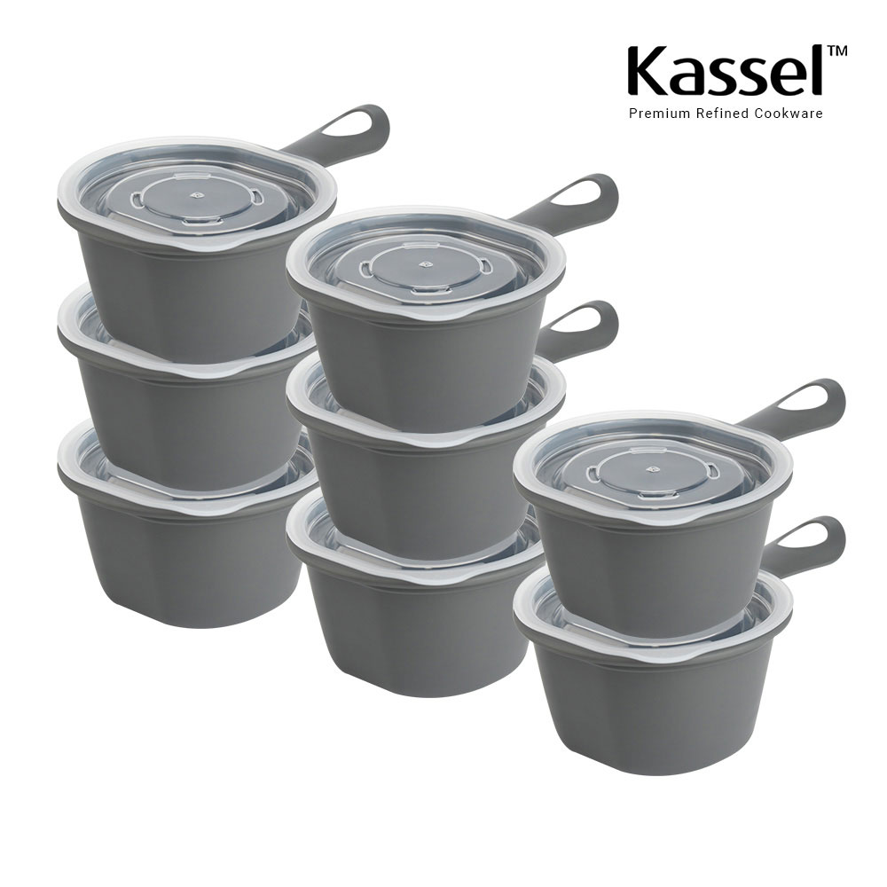 카셀 국내생산 퓨어린 다용도(햇밥용기, 레저용기) 손잡이 용기 275ml- 8종16p세트 그레이
