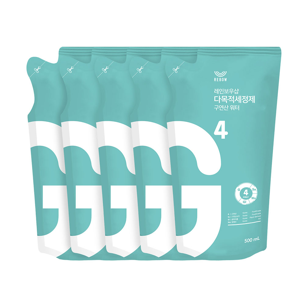 [레인보우샵]다목적세정제 구연산 워터 500ml 리필x5