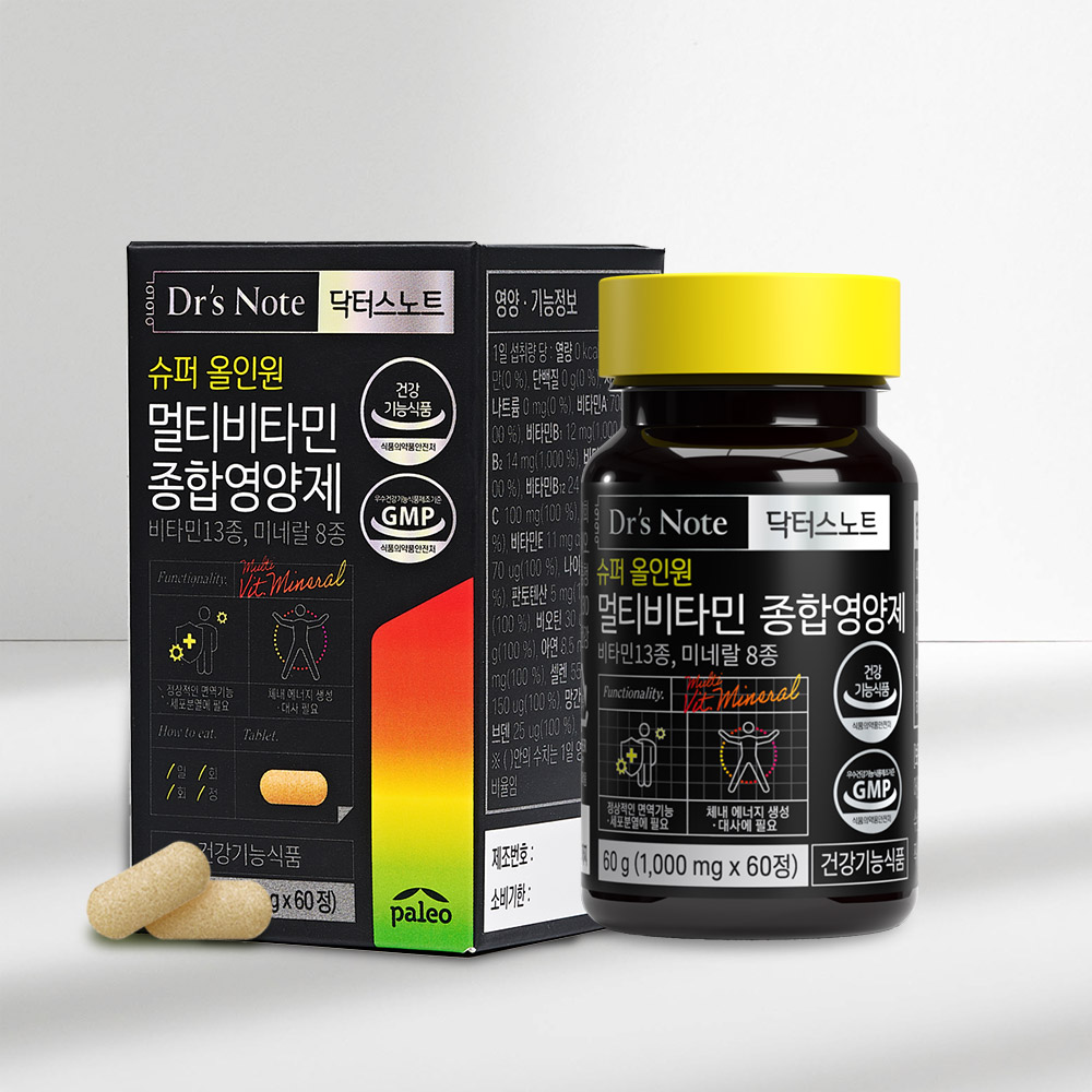 팔레오 닥터스노트 멀티비타민 종합영양제 60g (1,000mg x 60정)