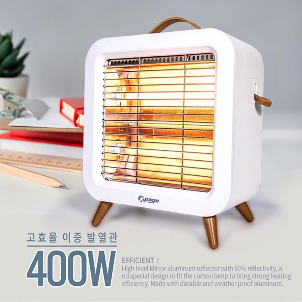케이페이지 레트로 탁상용 전기히터 KEH-4900KP