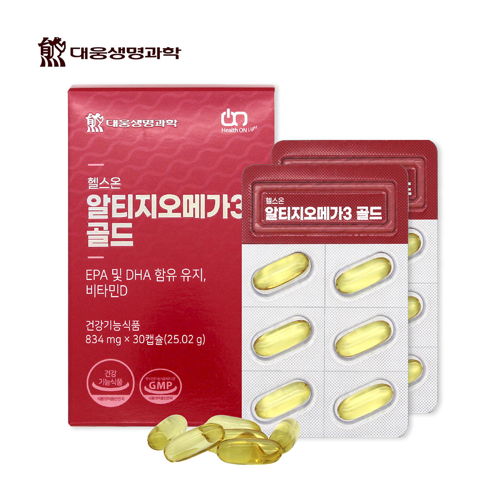 [대웅생명과학] 헬스온 알티지오메가3 골드 834mg x 30캡슐(25,02g)