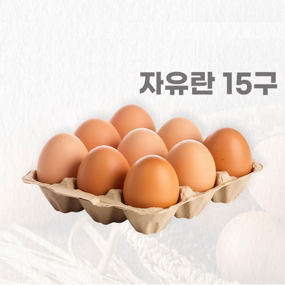 [한국바이오농산] 클로렐라를 먹고 자유롭게 자란 방사 무항생제 계란 대란15구