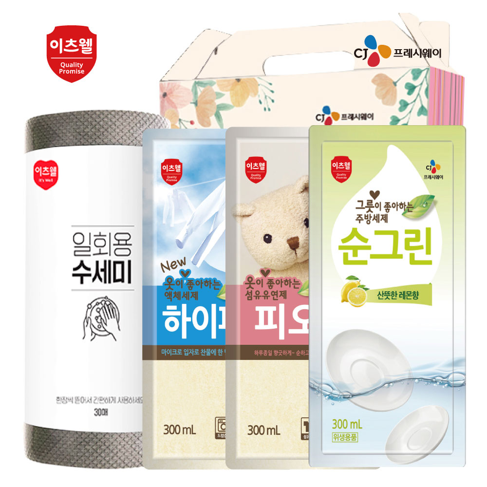 CJ뜯어쓰는수세미30매,하이파워(리필),피오린(리필),순그린(리필) 4종세트