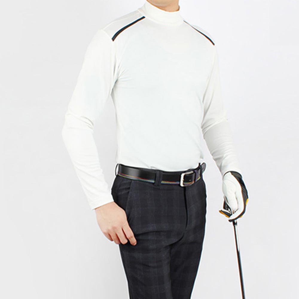 인테로 골프웨어 남성 숄더포인트 기모 터틀넥 골프티셔츠 _ IFDA