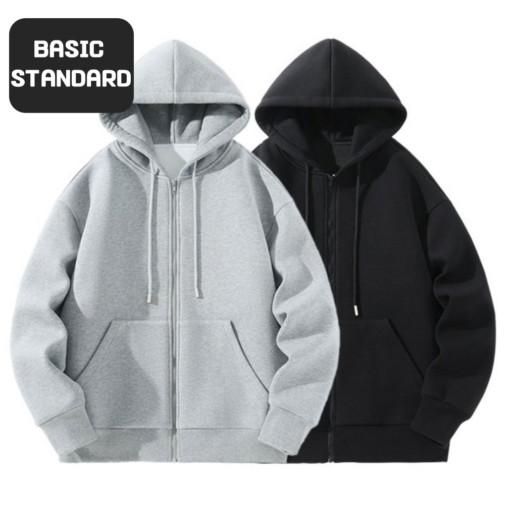 베이직 스탠다드 기모 후드집업